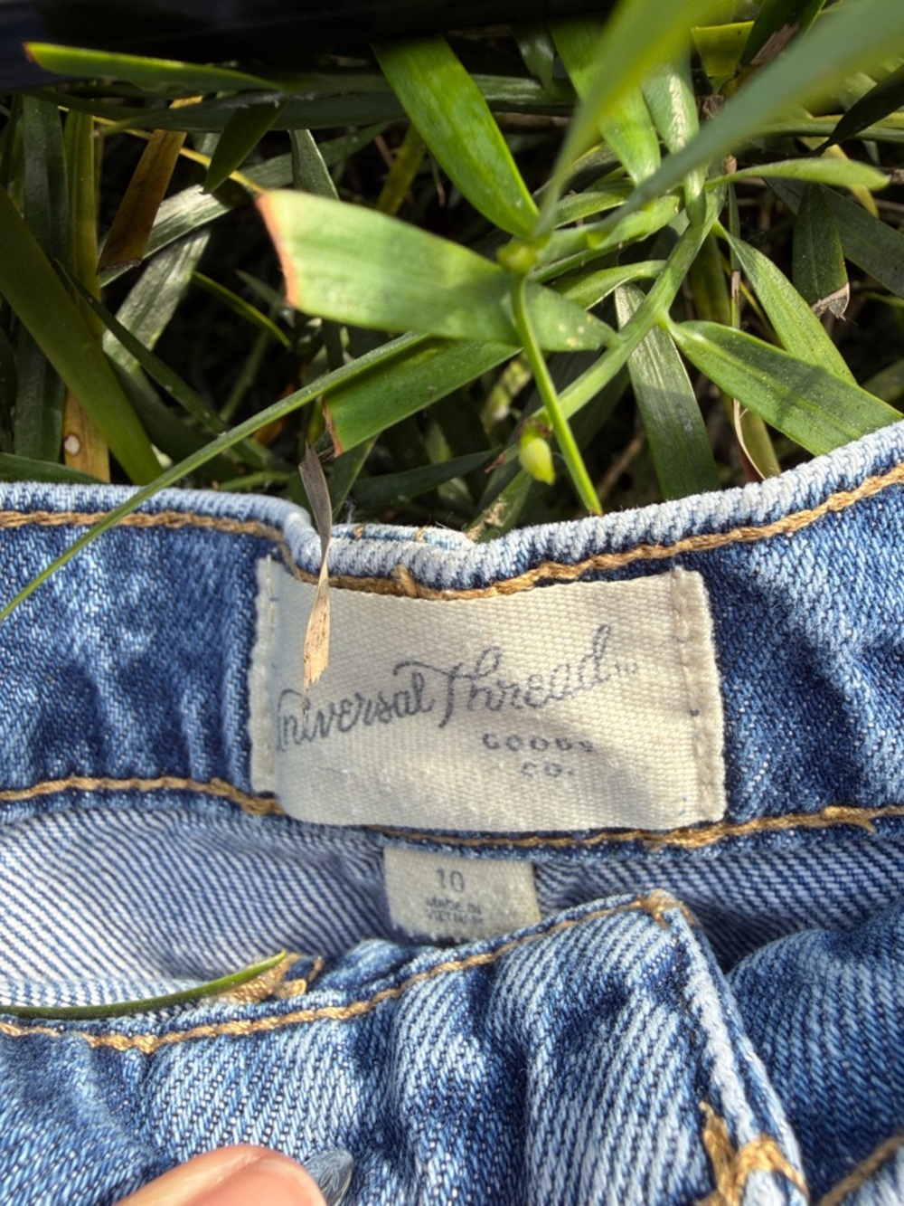 Distressed Denim Maxi Skirt - Picture 2 of 3
